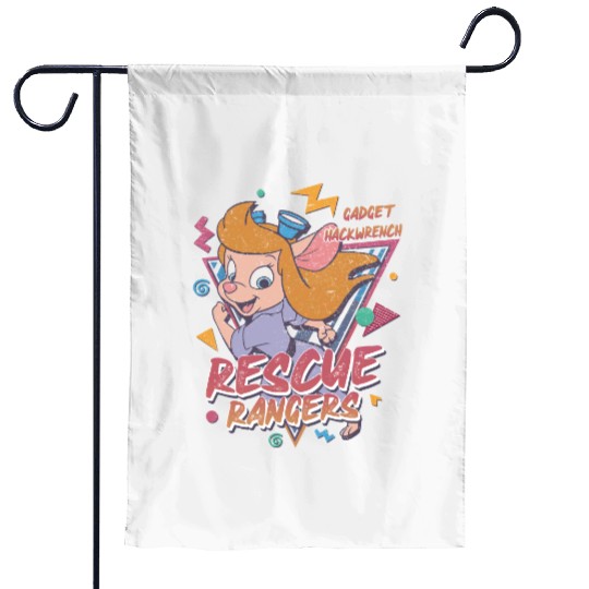 Gadget Hackwrench Garden Flags, Retro Disney Garden Flags, Rescue Rangers Garden Flags, Chip and Dale Garden Flags