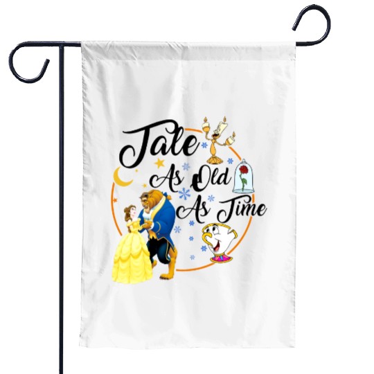 Tale as Old as Time, Beauty and the Beast Garden Flags, Disney Couple Garden Flags,  Family Vacation Garden Flags