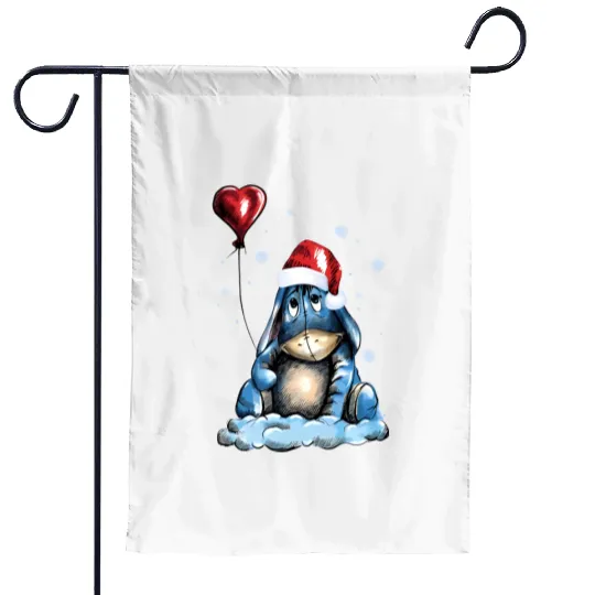 Christmas Winnie The Pooh Garden Flags, Disney Christmas Vacation Garden Flags, Eeyore Garden Flags