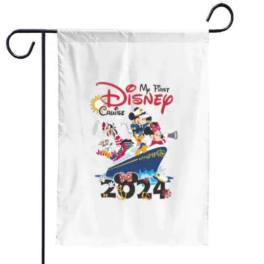 My First Disney Cruise 2024 Garden Flags, Captain Mickey Mouse And Friends Garden Flags