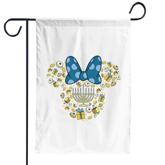 Disney Minnie Mouse Hanukkah Chanukah Garden Flags,Happy Hanukkah Garden Flags