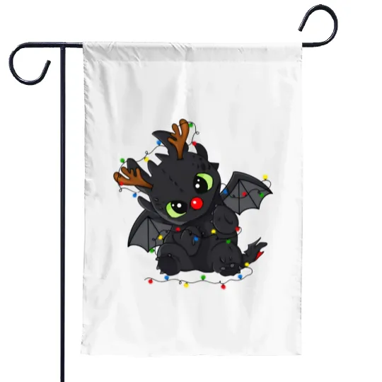 Disney Toothless Christmas Lights Garden Flags