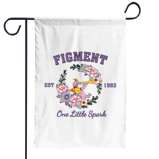 Disney Figment Garden Flags, Purple Dragon Garden Flags, Figment Est 1983 Garden Flags