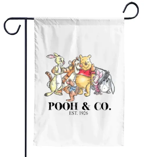 Disney Winnie The Pooh Garden Flags, Pooh & Co Est 1928 Garden Flags