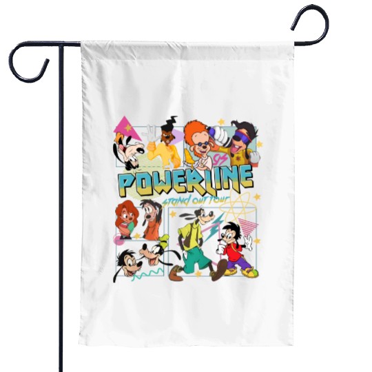 Vintage Goofy Movie Powerline Garden Flags, A Goofy movie Garden Flags, Disney Powerline Stand Out Tour