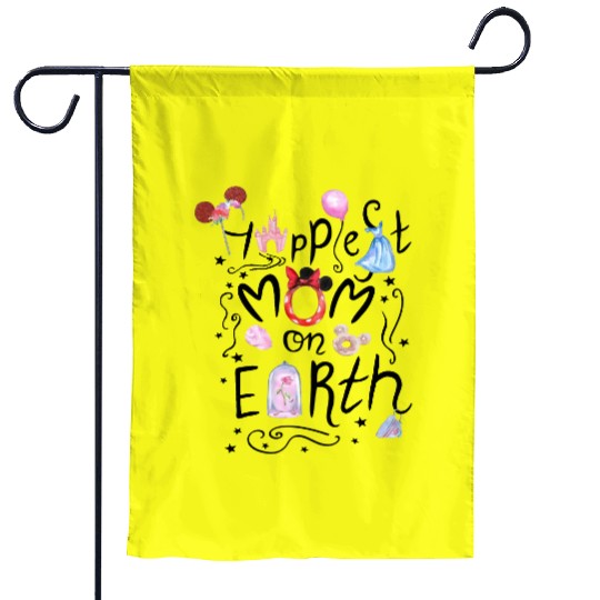Happiest Mom On Earth Watercolor- Disney World Garden Flags- Disney Mom Garden Flags