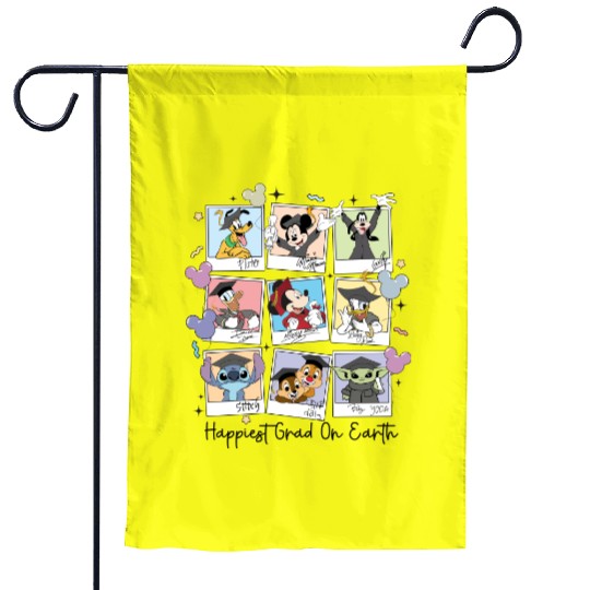 Disney Happiest Grad On Earth Garden Flags, Disney Graduation Garden Flags,