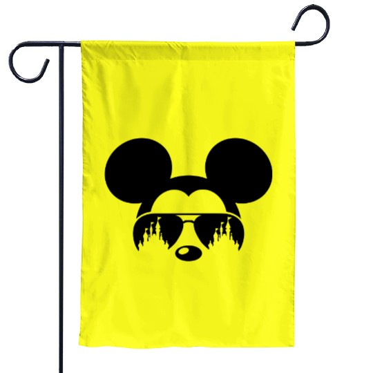 Mickey Mouse Sunglasses Garden Flags, Disney Castle Garden Flags
