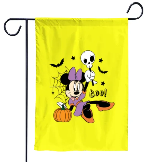 Garden Flags, Minnie Spooky Season, Minnie Mouse Halloween Garden Flags, Minnie Pumpkin Garden Flags, Disney Spooky Garden Flags