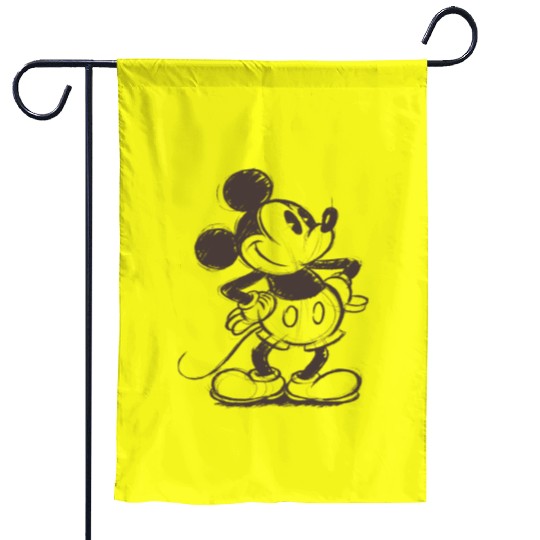 Disney Mickey & Friends Mickey Mouse Sketch Classic Pose Portrait Garden Flags, Magic Kingdom Garden Flags