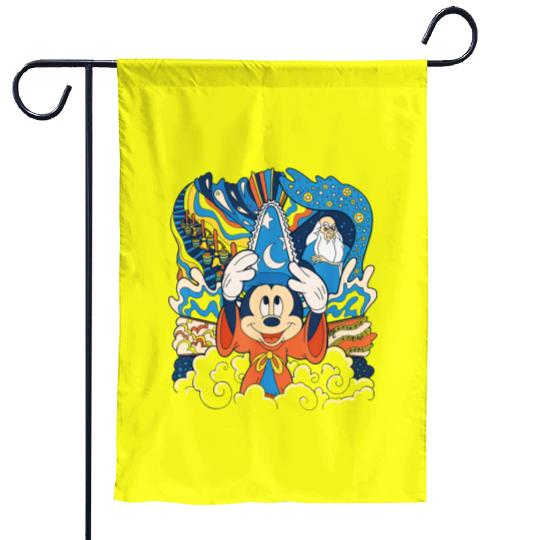 Disney Fantasia Sorcerer Mickey Stay Magical Garden Flags, Fantastic Disney Hollywood Studio