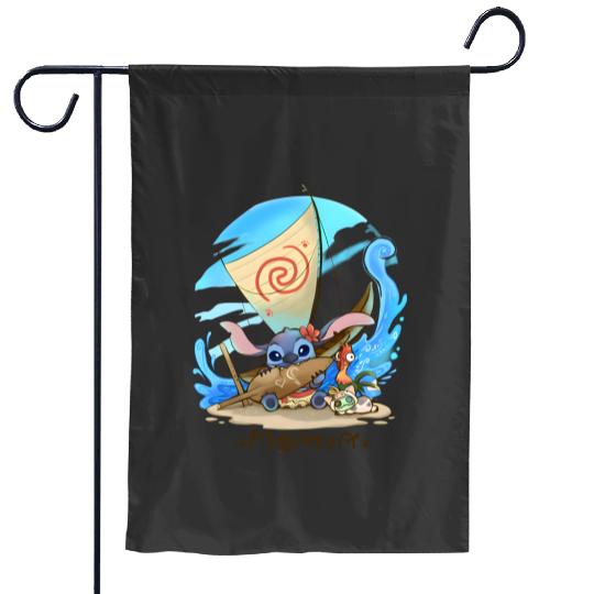 Disney Stitch Moana Garden Flags, Cute Stitch Garden Flags, Disney Moana Garden Flags