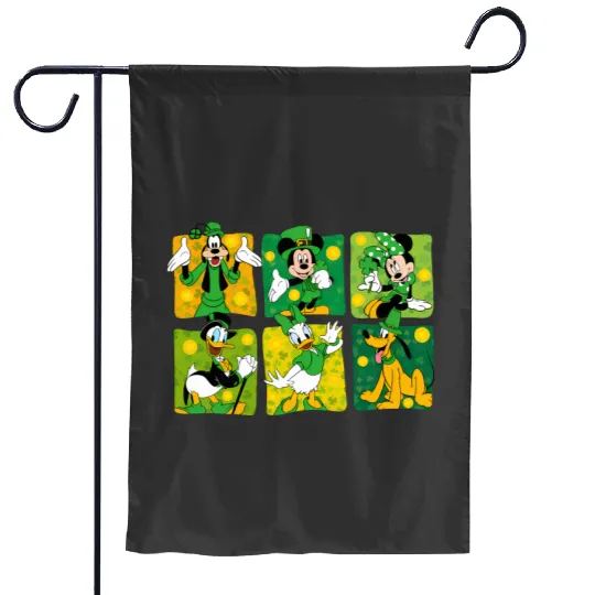 Disney Mouse & Friends St Patricks Day Garden Flags, Disney Mickey Garden Flags, Disney St Patrick's Day