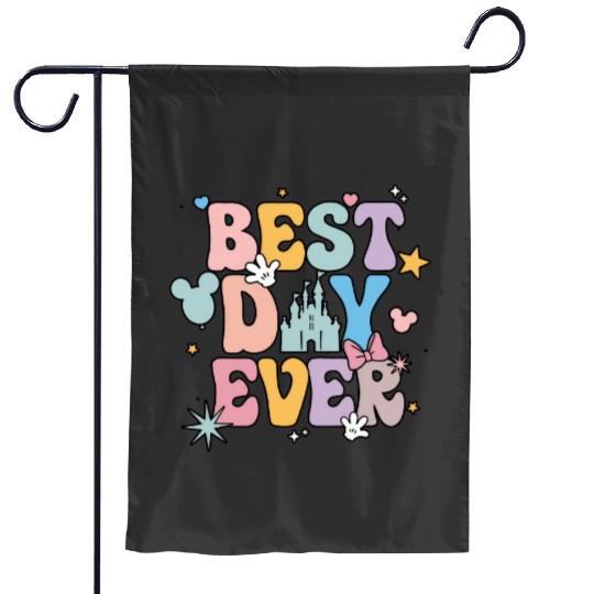 Disney Best Day Ever Garden Flags, Disneyworld Family Garden Flags, Disney Vacation Garden Flags