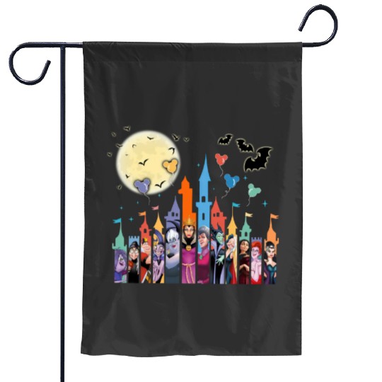 Disney Villains Garden Flags, Maleficent Evil Queen Garden Flags, Disney Castle Balloon Garden Flags