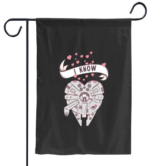 Star Wars Millennium Falcon I Know Valentine's Day Garden Flags, Disney Couple Garden Flags