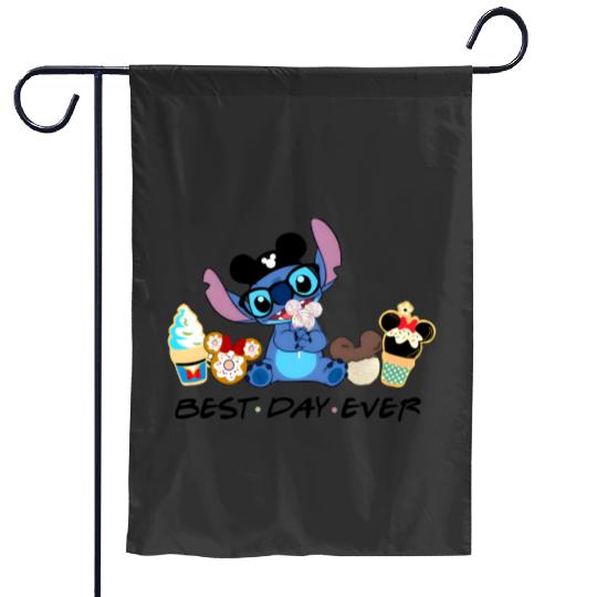 Disney Stitch Best Day Ever, Disney Snacks Garden Flags, Stitch Snacks Garden Flags