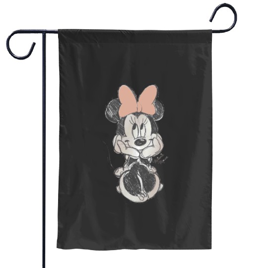 Disney Minnie Mouse Classic Sketch Cute Vintage Portrait Garden Flags, Mickey And Friends Garden Flags, WDW Magic Kingdom Disneyland Family Vacation Gift