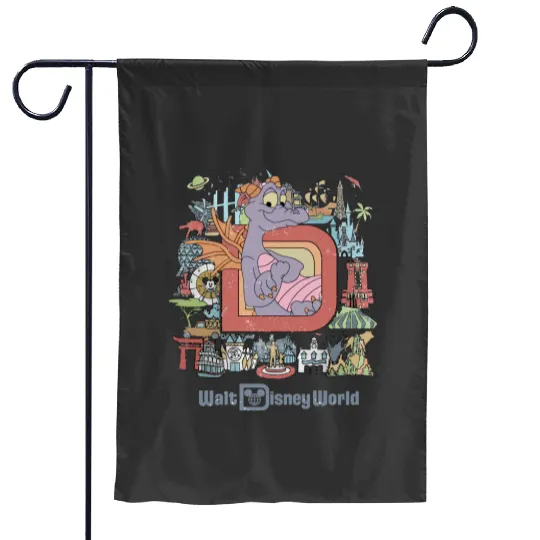 Disneyworld Figment  Garden Flags, Disney Epcot Figment Garden Flags