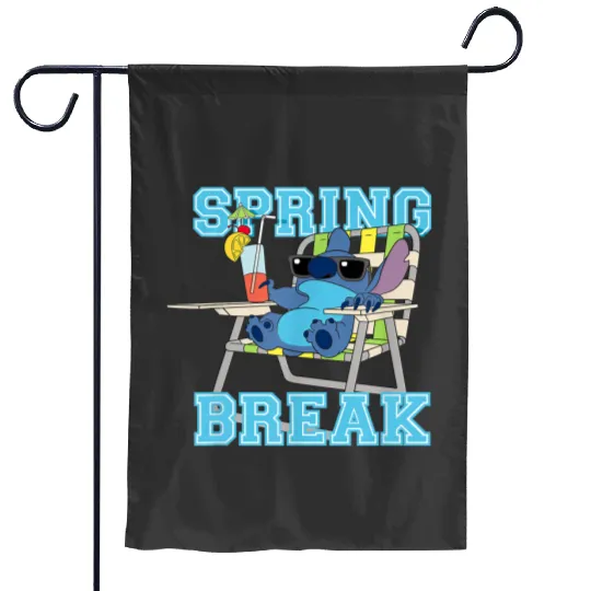 Funny Disney Stitch Beach Chair Chill Spring Break Garden Flags
