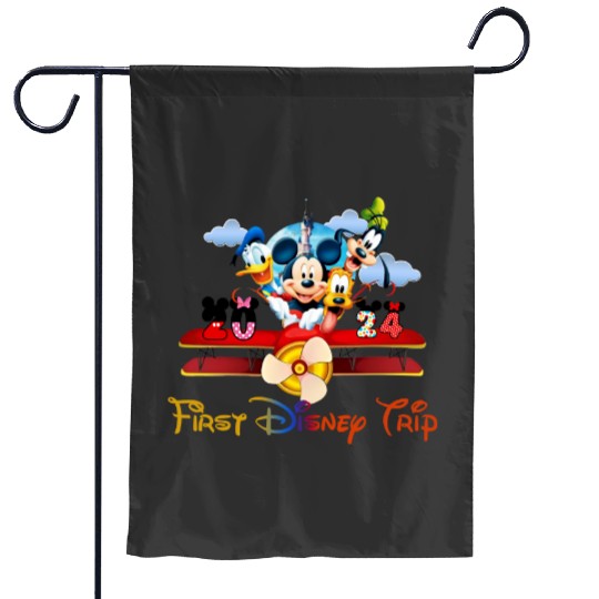 My First Disney Trip Garden Flags, Disney Bound Garden Flags, Disney Family Vacation Garden Flags
