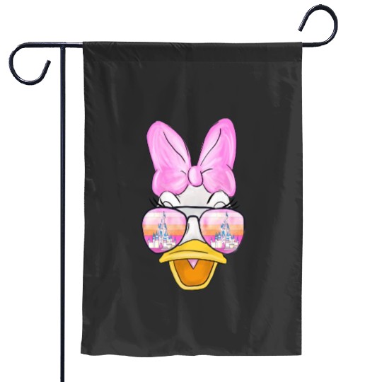 Daisy Duck Watercolor Castle Aviator Garden Flags| Disney Garden Flags