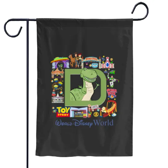 Vintage Toy Story Rex  Garden Flags, Discoveryland Garden Flags, Disneyland Garden Flags, Disney Pixar Garden Flags