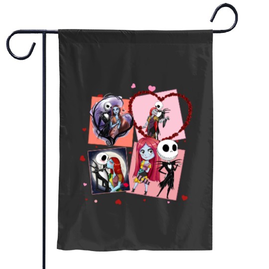 Jack and Sally Happy Valentine's Day Garden Flags, Disney Valentines Garden Flags