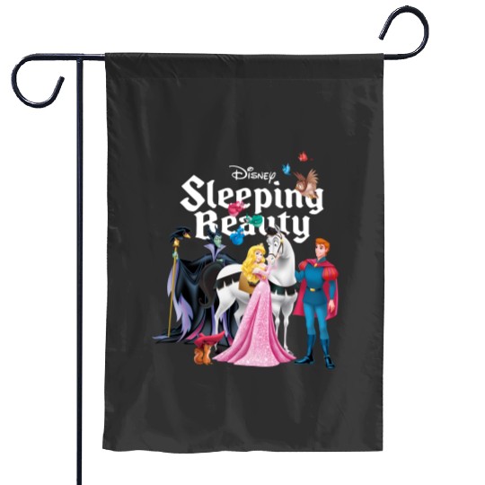 Disney Sleeping Beauty Characters Garden Flags, Princess Aurora,Prince Phillip,Maleficent,Disneyland Family Trip Gift Unisex Garden Flags Kid Garden Flags