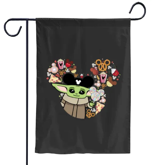 Discover Disney Baby Yoda Snacks Garden Flags, Disney Snacks, Stitch With Snacks Garden Flags, Party Stitch Garden Flags