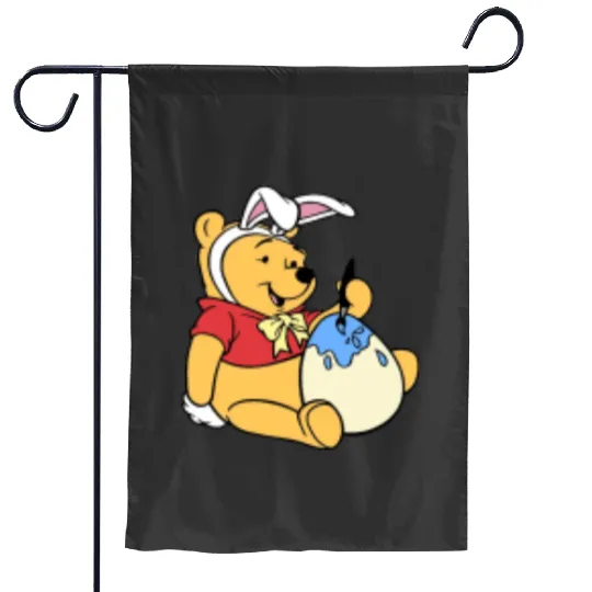 Winnie the Pooh Easter Garden Flags, Cute Pooh Garden Flags, Disney Winnie