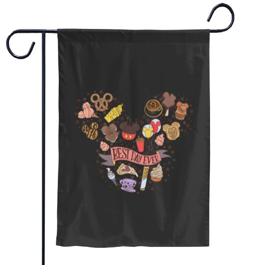 Disney Best Day Ever Snacks Garden Flags, Disney Trip Garden Flags
