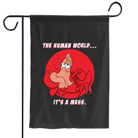 The Human World It's A Mess The Little Mermaid Sebastian Garden Flags, Disney Sebastian Garden Flags