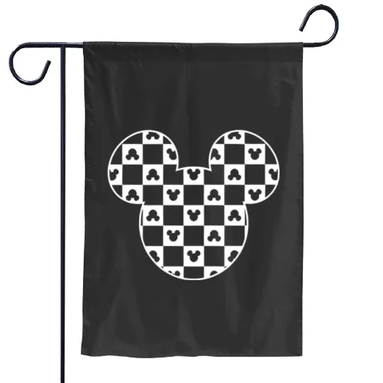 Mickey Ear Garden Flags, Women's Disney Garden Flags, Mickey Silhouette Garden Flags,