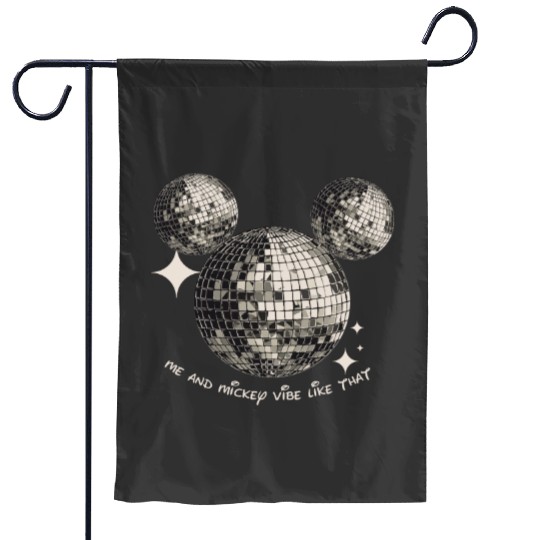 Me and Mickey Vibe Like That Garden Flags, Mouse Disco Ball Garden Flags, Disney Eras Tour Garden Flags, Theme Park Orlando Magic Disco Ball Eras Mouse Garden Flags
