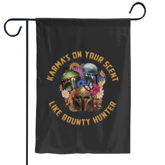 Mandalorian Floral Garden Flags, Karma's On Your Scent Like A Bounty Hunter Garden Flags, Disney  Garden Flags