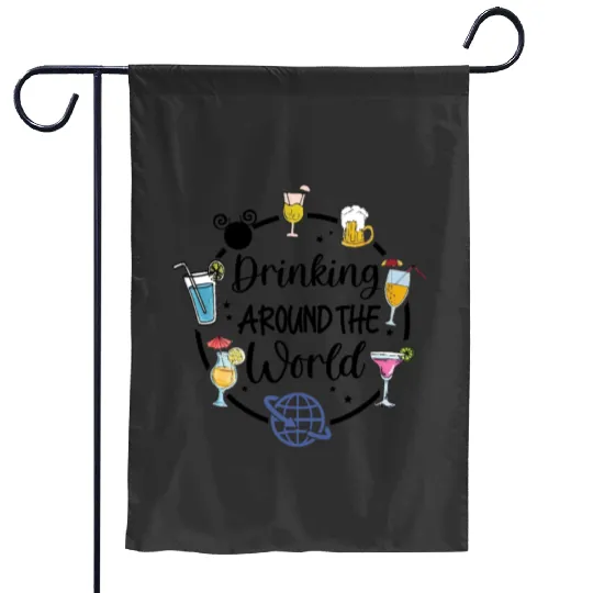Disney Drinking Team Garden Flags, Drinking Around The World