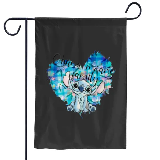 Disney Stitch Garden Flags,Ohana Means Family Garden Flags, Disney Vacation Garden Flags