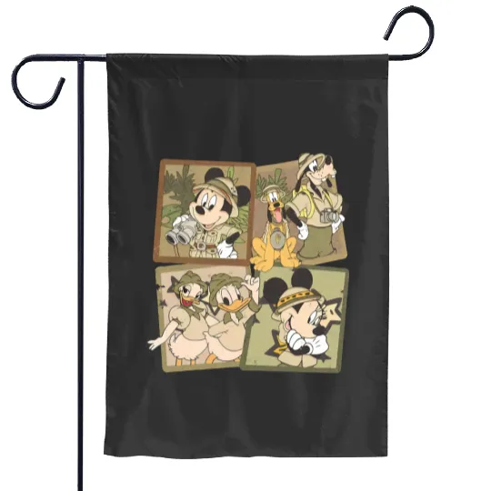 Disney Animal Kingdom Garden Flags, Vintage Animal Kingdom Garden Flags, Mickey Safari Garden Flags,