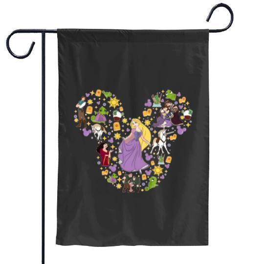 Disney Princess Mickey Head Garden Flags, Rapunzel Tangled Garden Flags