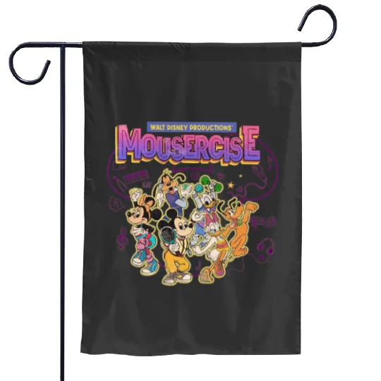Mousercise Garden Flags, Vintage Disney Garden Flags