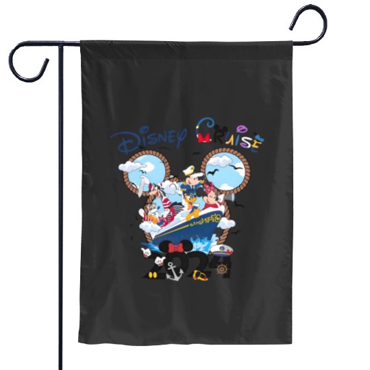 Cute Disney Cruise Line Mickey and Friends Garden Flags, Disney Wish Fantasy Magic Wonder 2024
