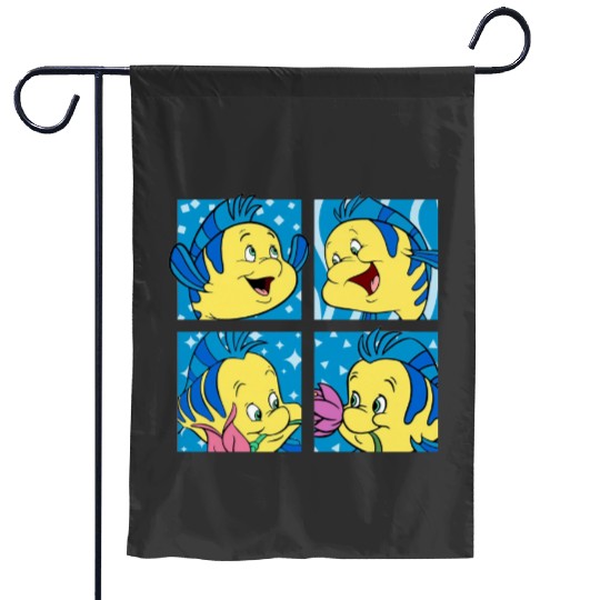 Cute Flounder Portrait Garden Flags, Disney The Little Mermaid Garden Flags
