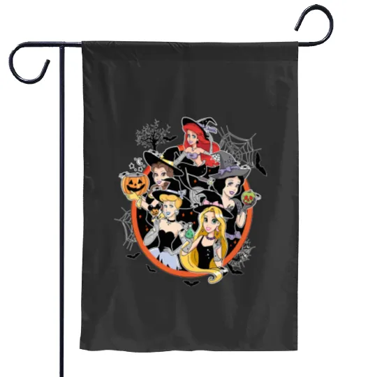Disney Halloween Princess Garden Flags, Disneyland Princess Halloween Garden Flags, Disney Princess Garden Flags, Disney Halloween Women Garden Flags, Disney Garden Flags