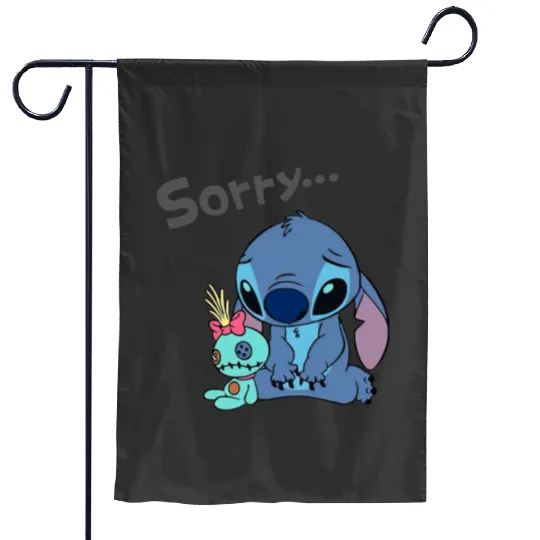 Stitch Sorry Garden Flags, Funny Stitch Garden Flags, Lilo And Stitch, Disney Stitch Garden Flags