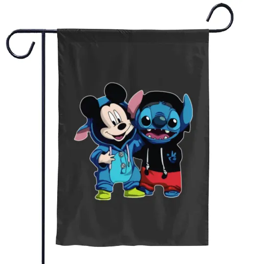 Disney Mickey and Stitch Garden Flags