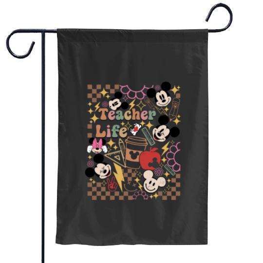 Disney Teacher Life  Garden Flags, Mickey Teacher Garden Flags, Teacher Appreciation Gift