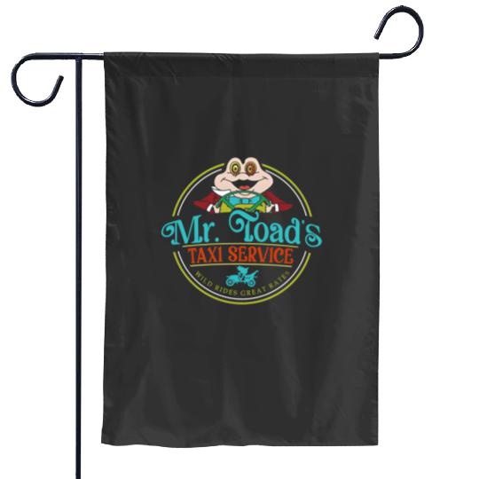 Disney Vintage Mr. Toad's Taxi Service Great Rates Garden Flags