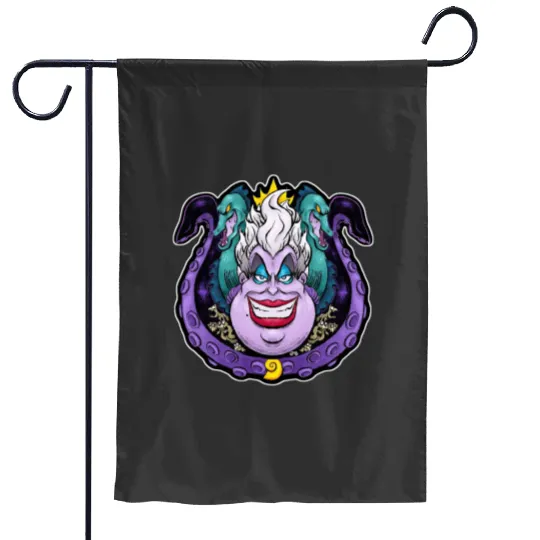 Ursula Villain Vintage Garden Flags, Disney Villain's Ursula Garden Flags, Ursula Sea Witch Women's Garden Flags, Disney Sea Witch Ursula Classic Garden Flags