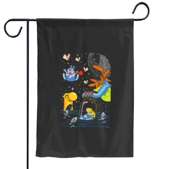 Disney Alice in Wonderland Bottle Adventure Valentines Day Garden Flags